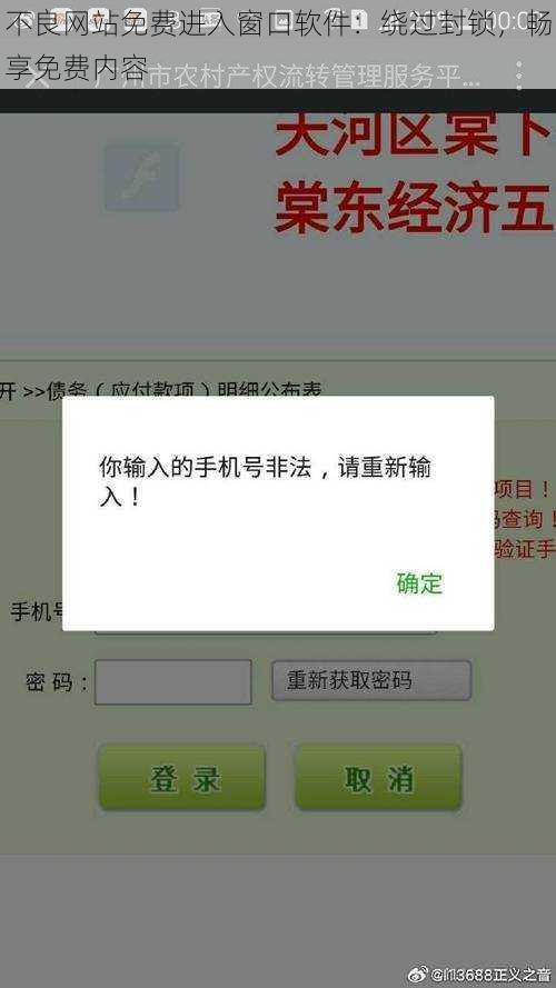 不良网站免费进入窗口软件：绕过封锁，畅享免费内容