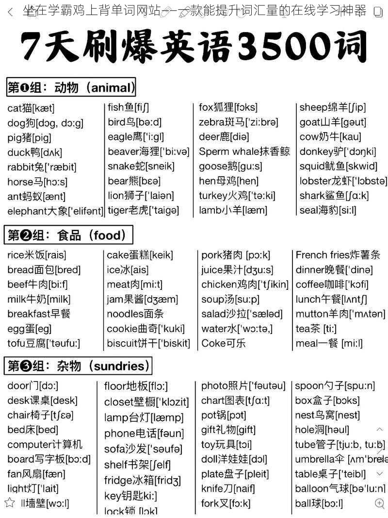 坐在学霸鸡上背单词网站——一款能提升词汇量的在线学习神器